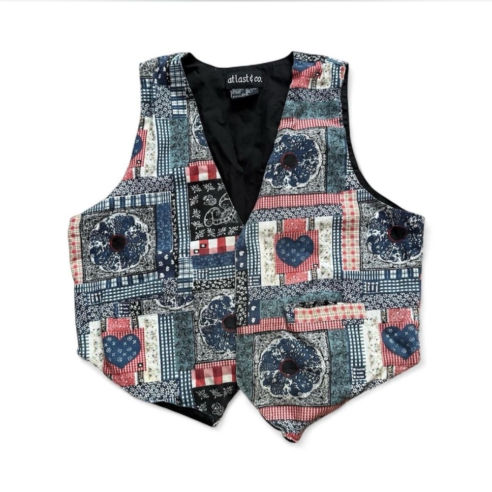 At Last & Co Vintage Patchwork Vest Size L